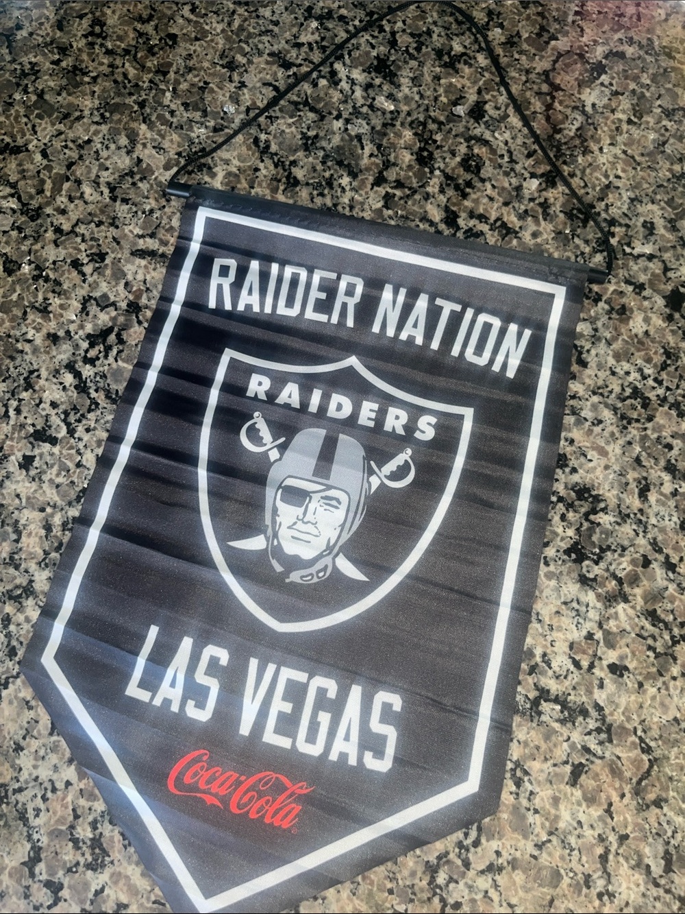 Las Vegas Raiders 'Raider Nation' Hanging Banner - Black & White